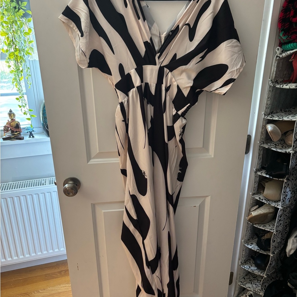 Marshalls Black and White Abstract Jumpsuit